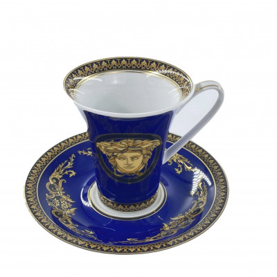 Чашка с блюдцем 0.09 л Medusa Blau від Versace 19325-409620-14720